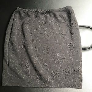 Black mini skirt with rose pattern